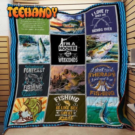 Fishing Washable Handmade 3D Customized Quilt Blanket