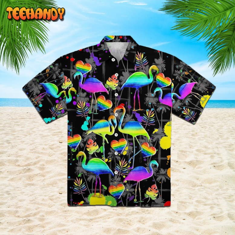 Flamigo Pride Happy LGBT Hawaiian Shirt