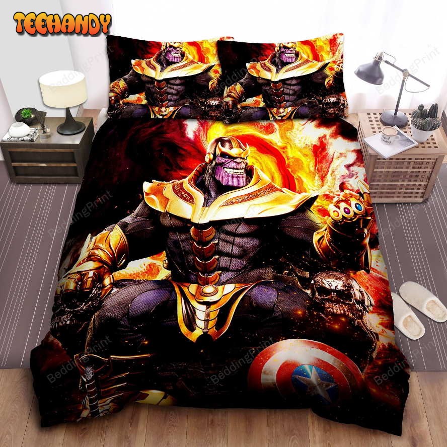 Flaming Thanos Bed Sheets Duvet Cover Bedding Sets