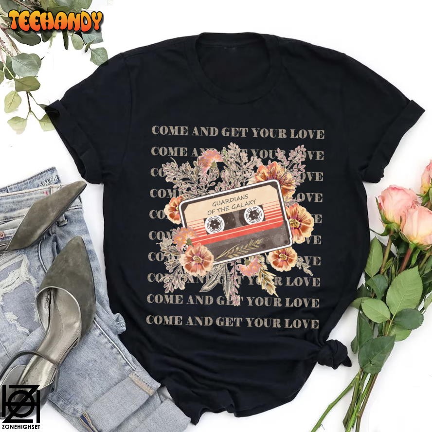 Floral Inspired Guardians Of The Galaxy Mixtape Shirt