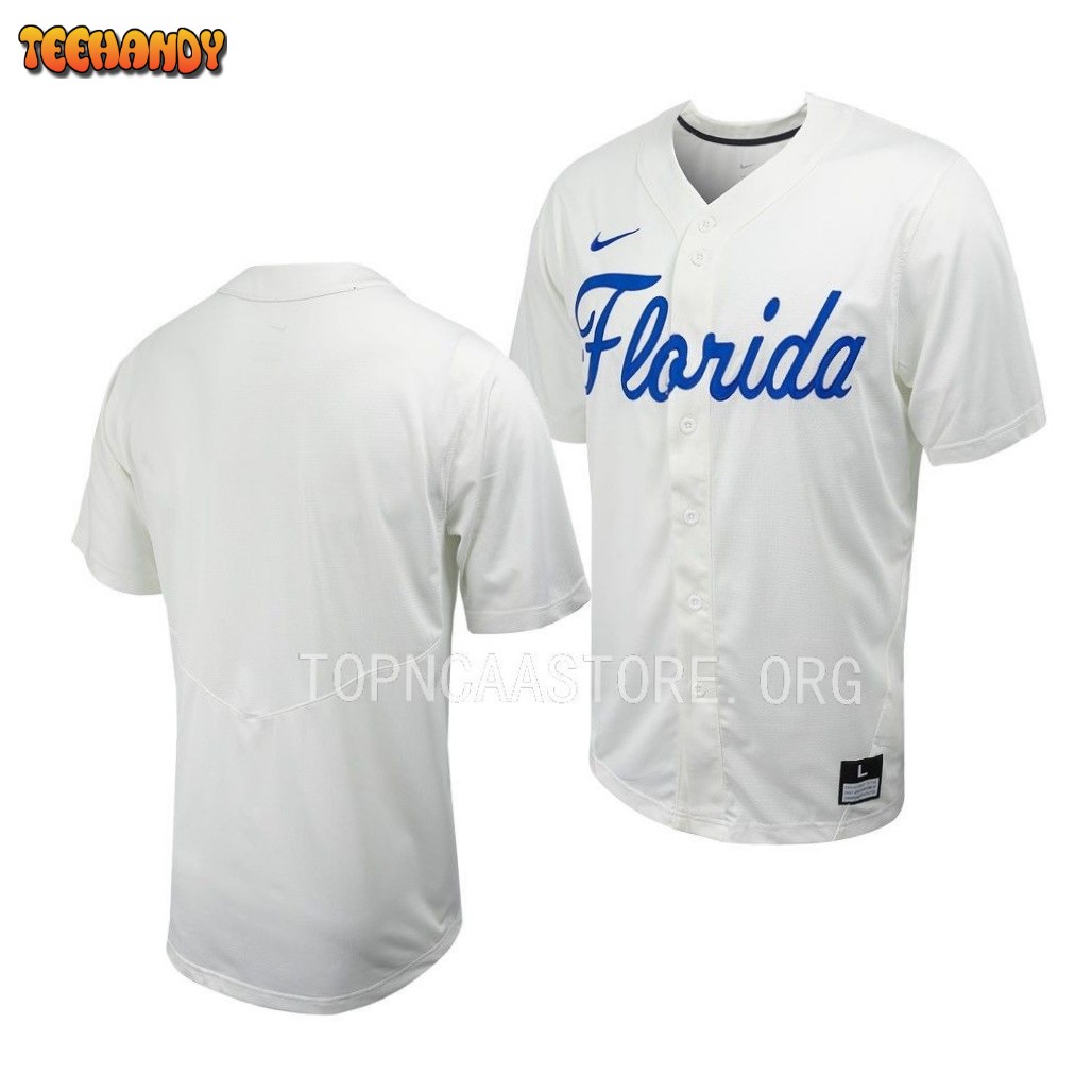 Florida Gators College Baseball White Full-Button Jersey