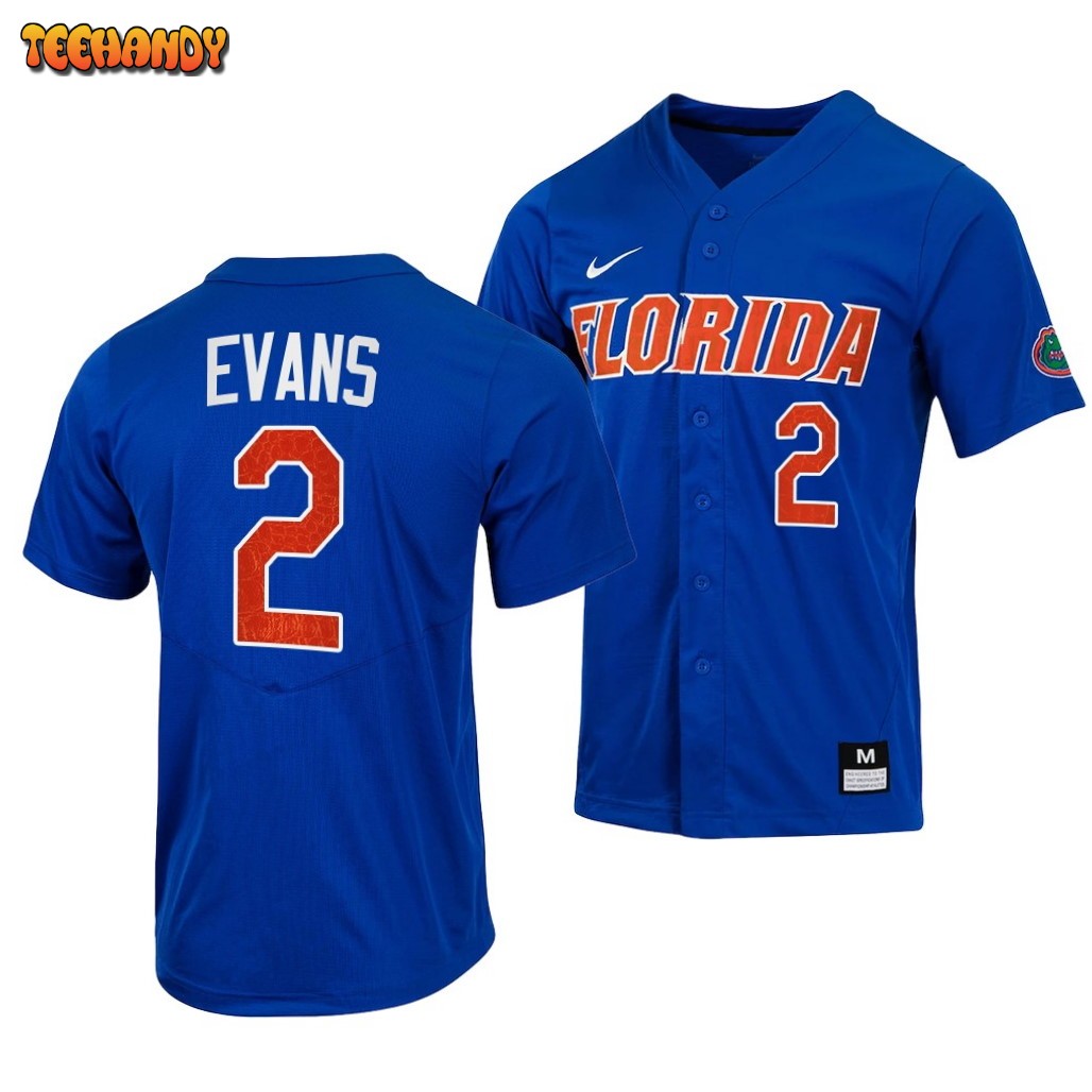 Florida Gators Ty Evans College Baseball Jersey Royal