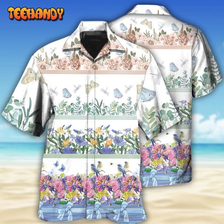 Flower Amazing Florist Bird And Butterfly Hawaiian Shirt