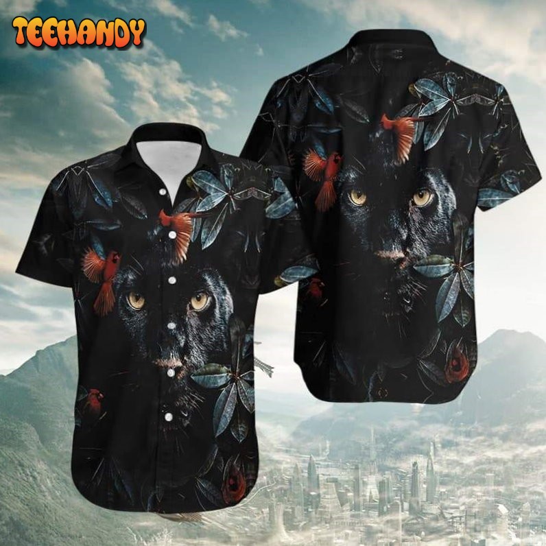 Flower Cardinal Panther Unisex Hawaiian Shirt