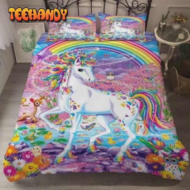 Flower Rainbow Unicorn Pattern Bedding Sets Perfect Gifts For Unicorn Lover