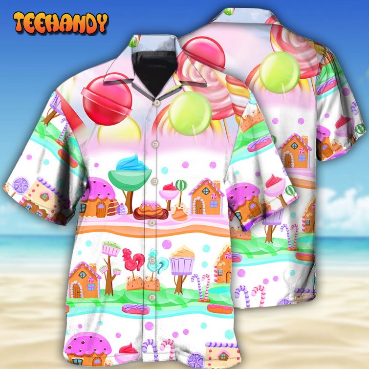 Food Dessert Colourful Cookies Candy Lolipop Hawaiian Shirt