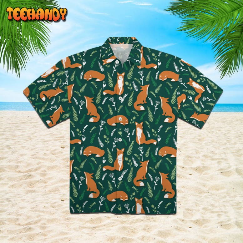 Foxes And Flowers Tropical Hawaiian Shirt