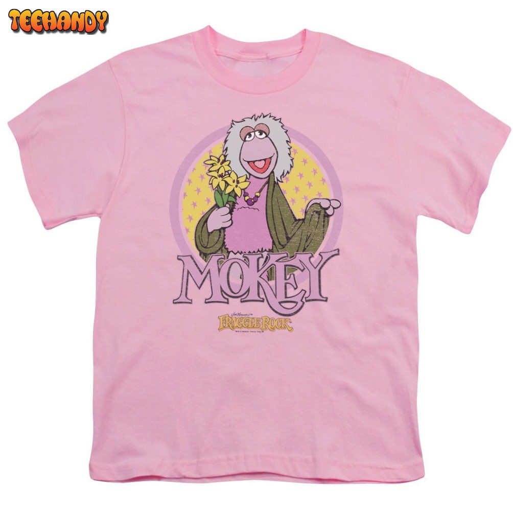 Fraggle Rock Mokey Circle Pink Shirts