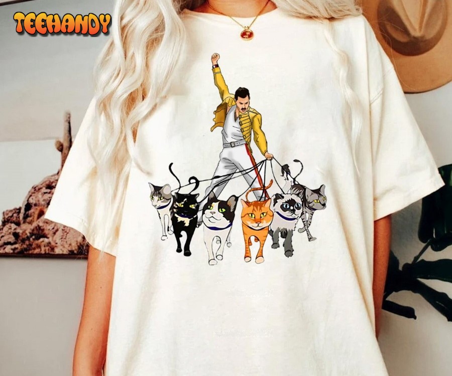 Freddie Mercury With His Cats T-Shirt, Freddie Mercury Bohemian Rhapsody T-Shirt