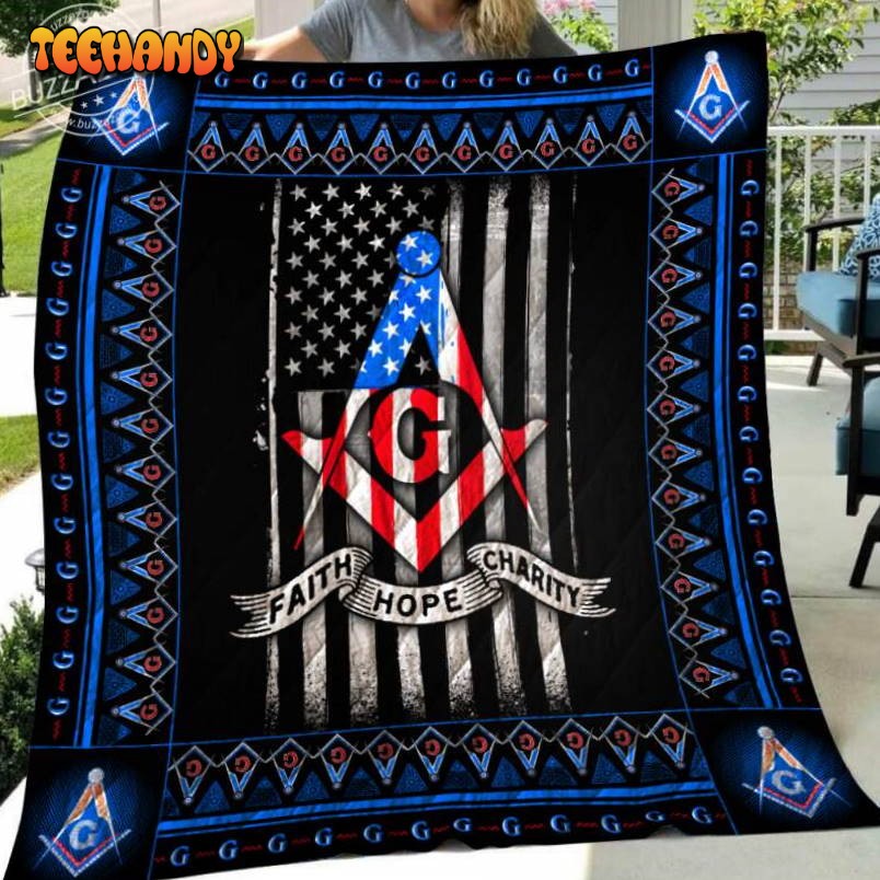 Freemason Faith Hope Charity 3D Quilt Blanket