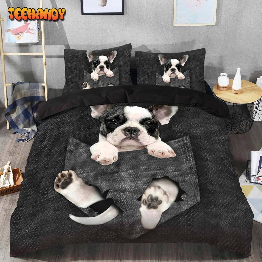 French Bulldog In Pocket Bedding Set For Dog Lovers and Pillow Cases