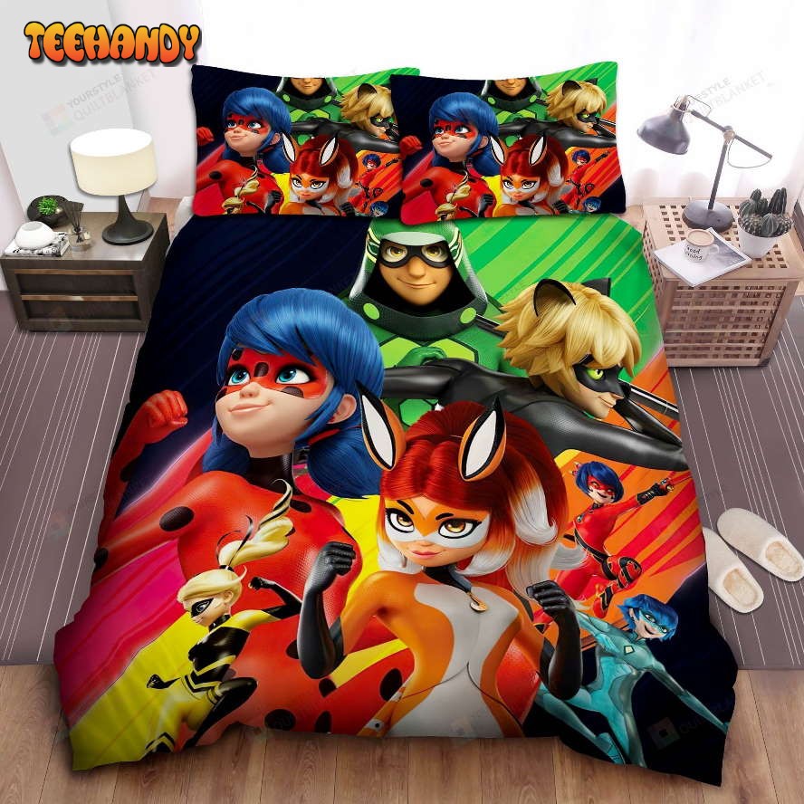 French Miraculous Superhero Team Poster Duvet Cover Bedding Sets