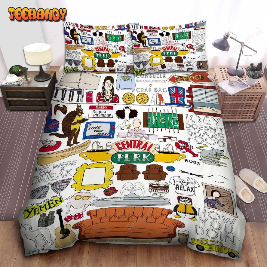 Friends Memorable Moments And Things Illustration Duvet Cover Bedding Sets