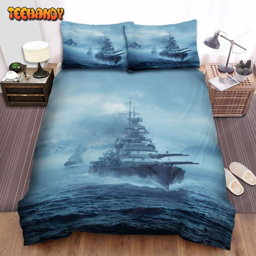 Frigate Battle Ship Moving Fast Bed Sheets Spread Duvet Cover Bedding Sets