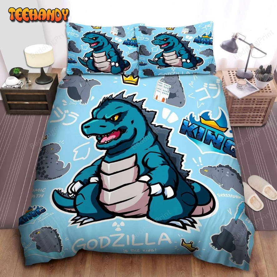 Funny Godzilla King Of The Monsters Drawings Pattern Bedding Sets