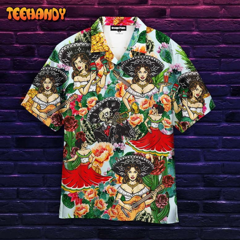 Funny Mexican Girl Vintage Dancing Cinco De Mayo Aloha Hawaiian Shirt