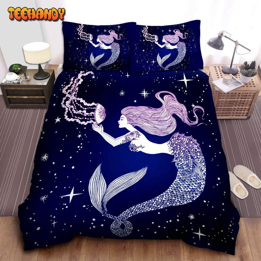 Galaxy Mermaid Bed Sheets Duvet Cover Bedding Sets