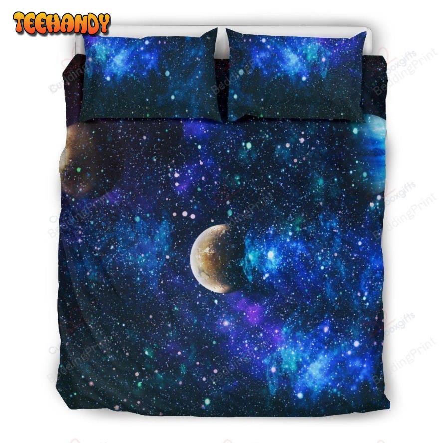 Galaxy Stardust Planet Space Print Bedding Set