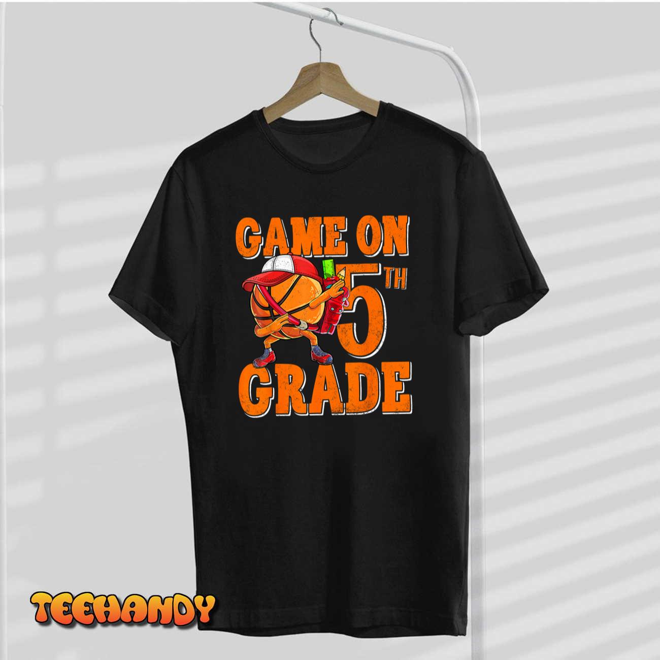 Game On 5th Grade Basketball Dabbing Retro Player Backpack T-Shirt