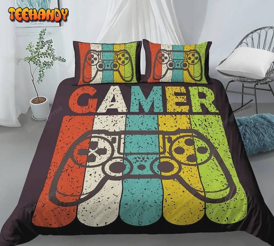 Gamer Colorstriped Bed Sheets Duvet Cover Bedding Sets