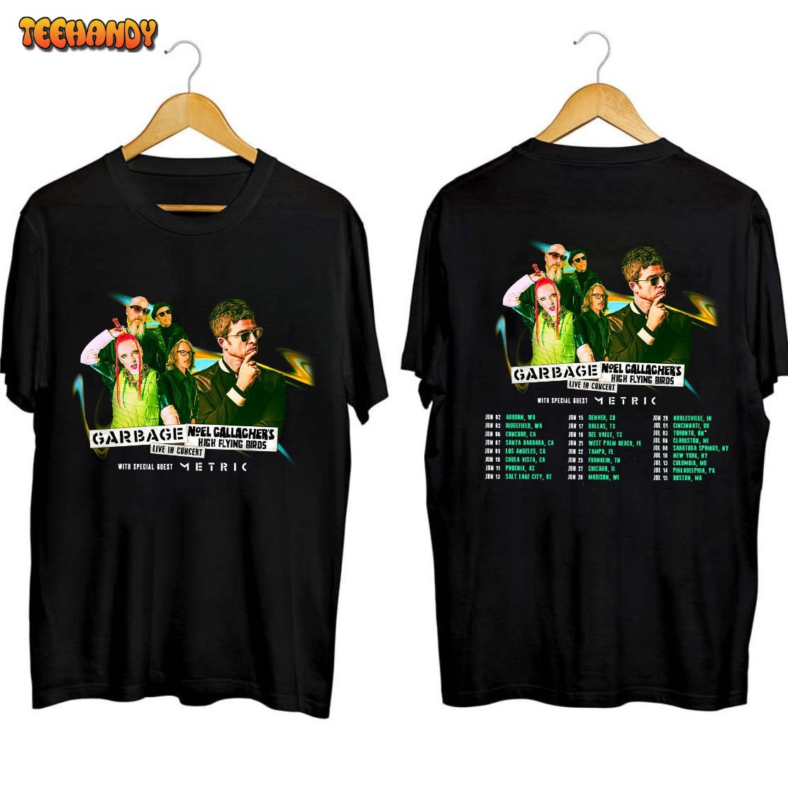 Garbage & Noel Gallagher 2023 Summer Tour Shirt