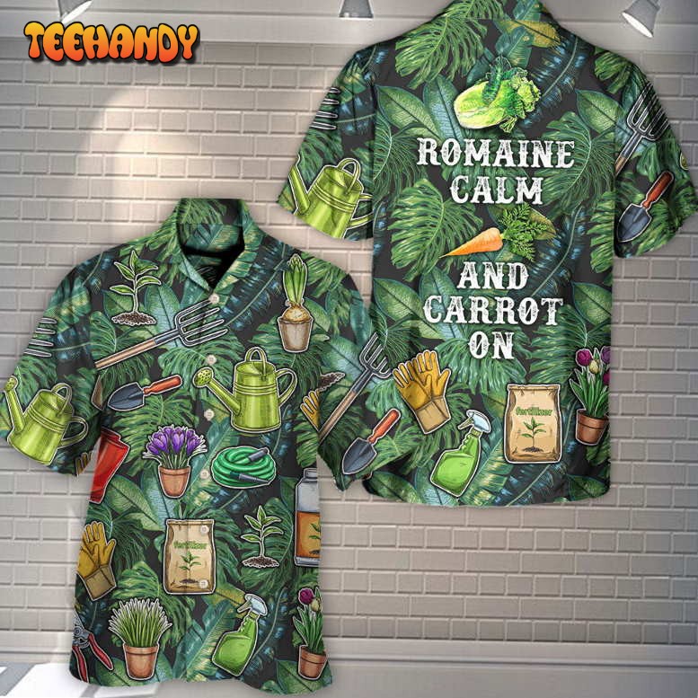 Gardening Romaine Clam And Carrot On Vintage Art Hawaiian Shirt