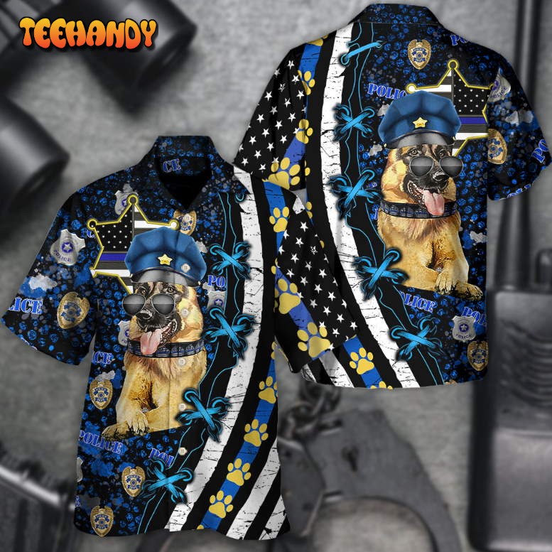 German Shepherd Dogs Back The Blue Hawaiian Shirt