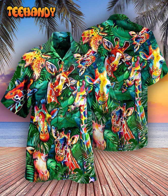 Giraffe Living The High Life Hawaiian Shirt