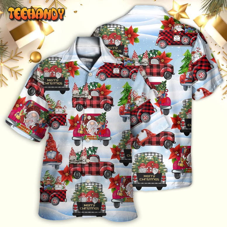 Gnome And Christmas Truck Merry Xmas Hawaiian Shirt