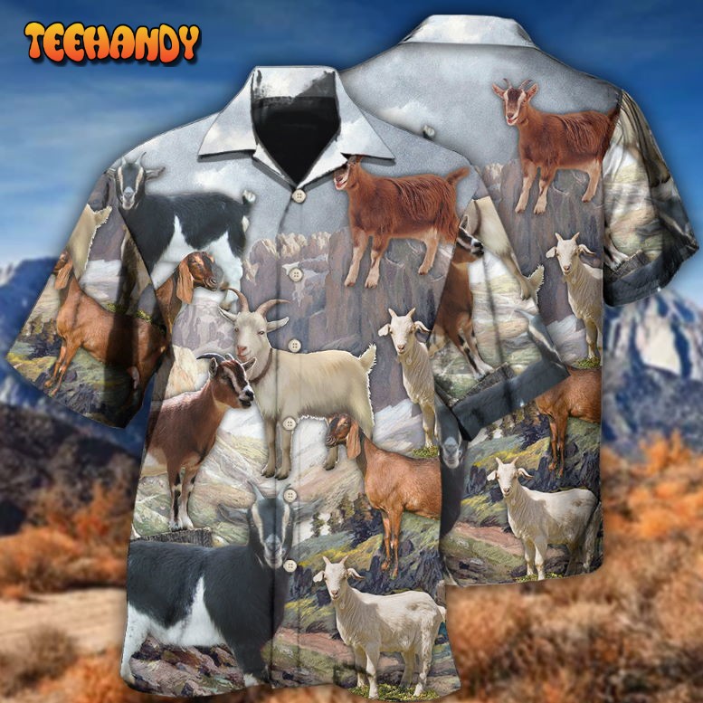 Goat On Mountain Hawaiian Shirt