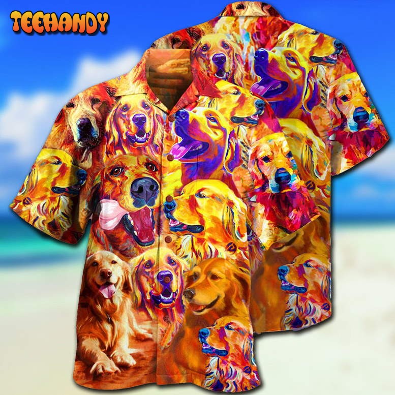 Golden Retriever Dad Ever Hawaiian Shirt