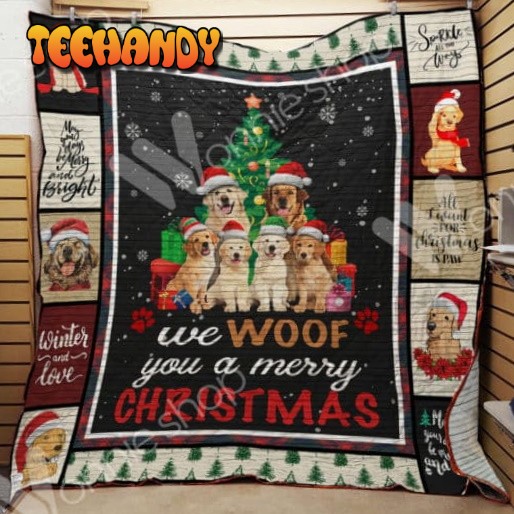 Golden Retriever We Woof You 3D Quilt Blanket