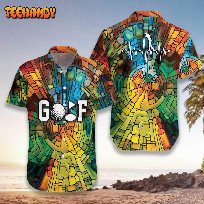 Golf Stained Glass Unisex Hawaiian Shirt