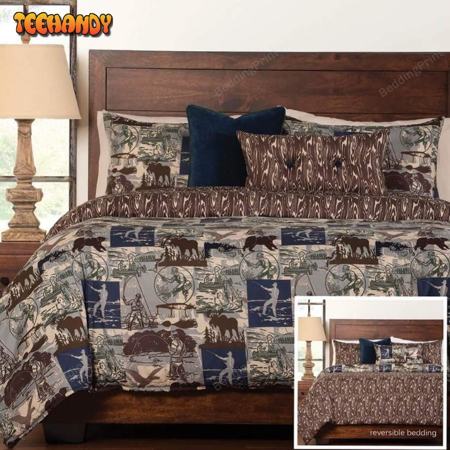 Gone Fishing Bed Sheets Duvet Cover Bedding Sets