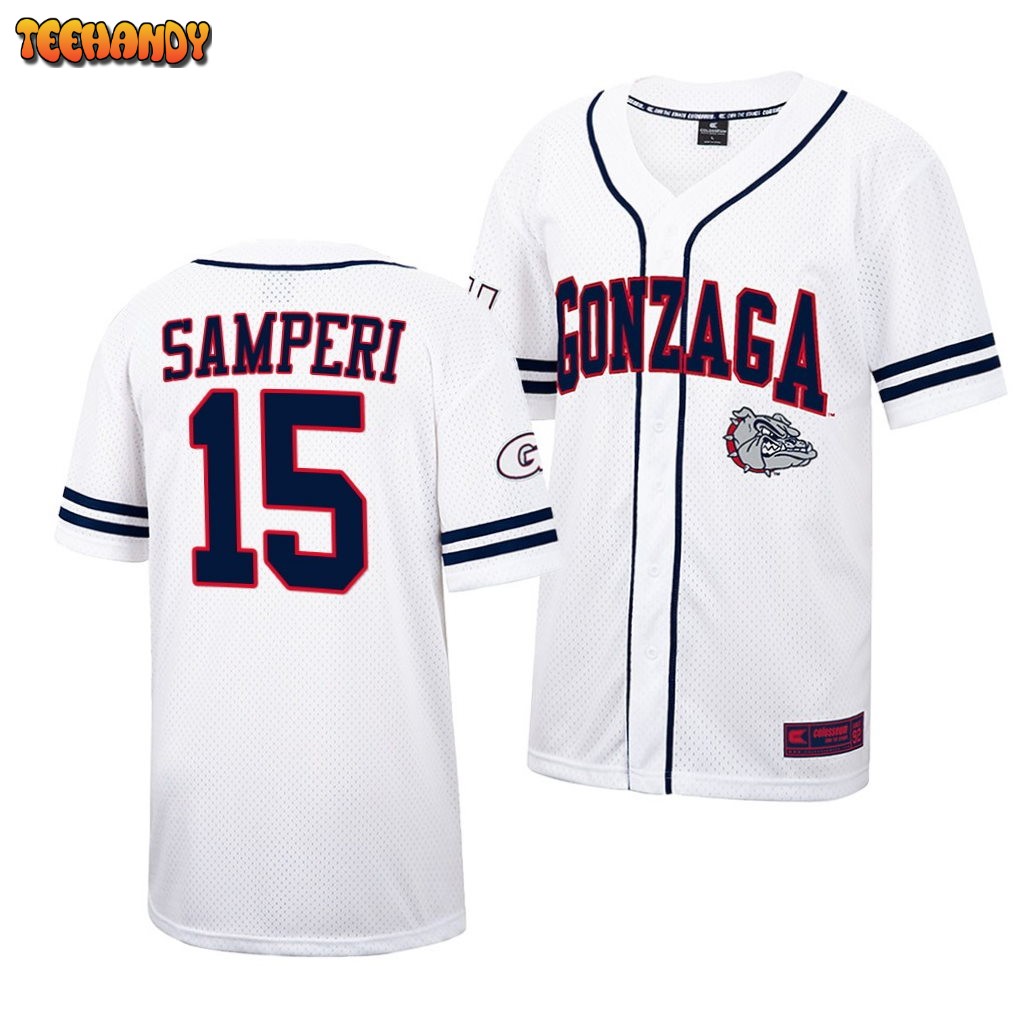 Gonzaga Bulldogs Ezra Samperi College Baseball Jersey White