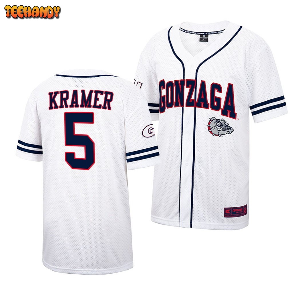 Gonzaga Bulldogs Shea Kramer College Baseball Jersey White