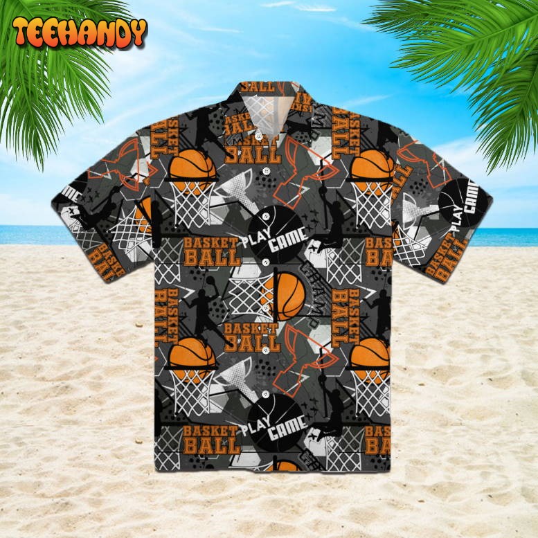 Gray Baseketball Champion Hawaiian Shirt