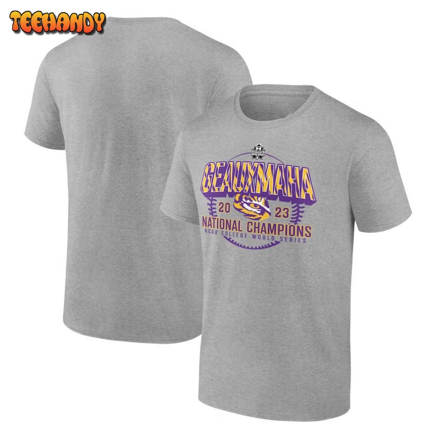 Gray LSU Tigers 2023 NCAA Men’s Baseball College World Series Champions T-Shirt