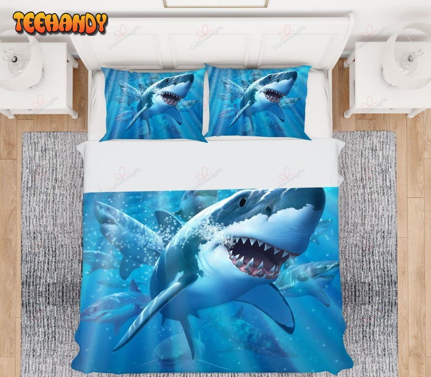 Great White Shark Bedding Set Duvet Cover and Pillow Cases