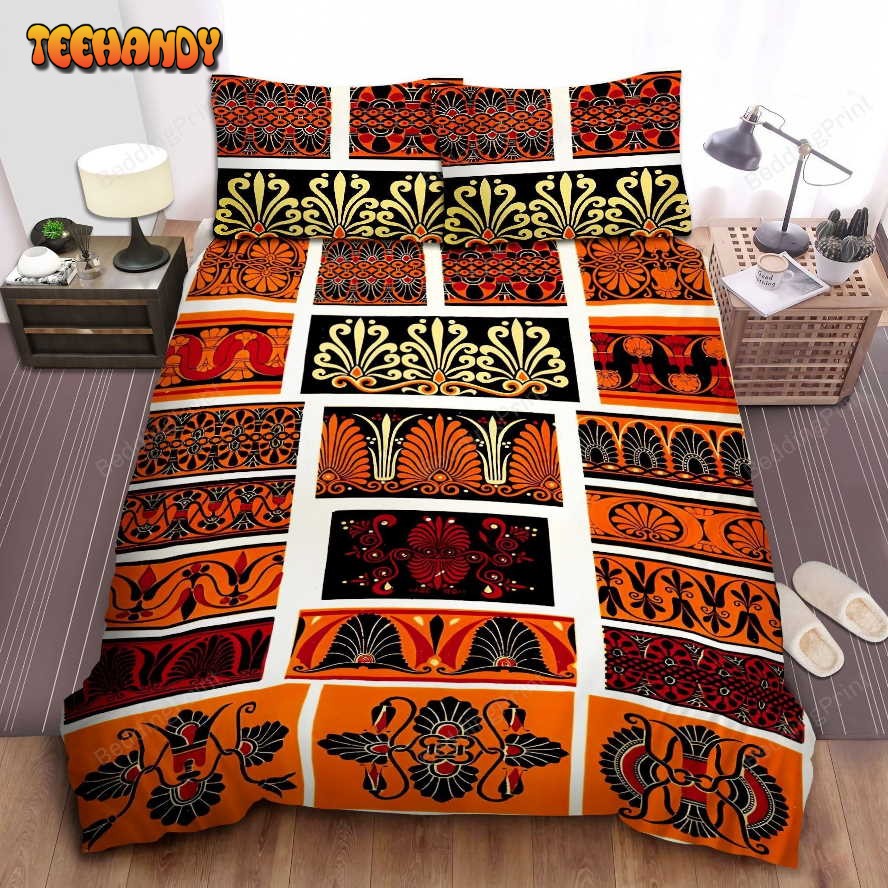 Greek Flower Pattern Bedding Sets Perfect Gifts For Greek Lover Gifts For Birthday