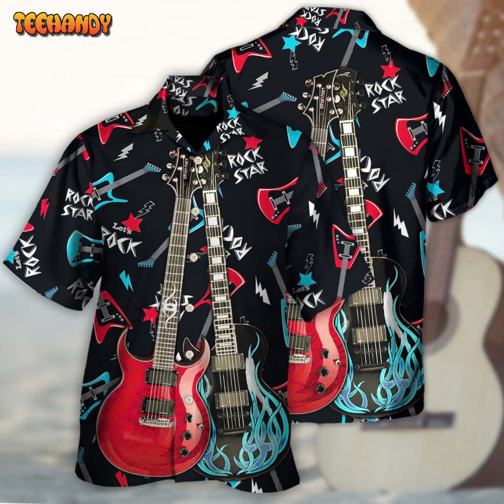 Guitar All I Need Is Playing Music Hawaiian Shirt