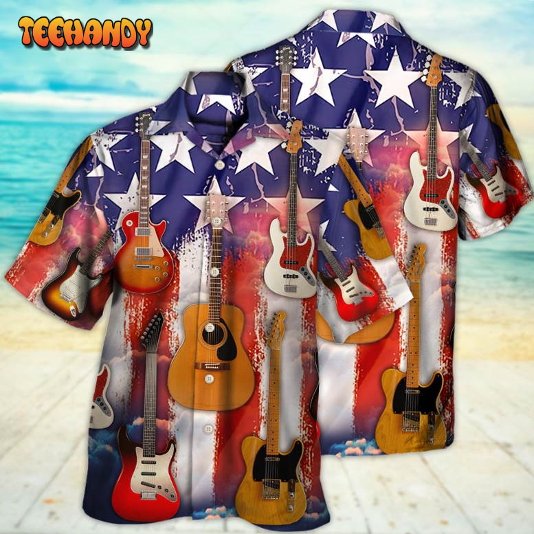 Guitar Independence Day Star America Hawaiian Shirt