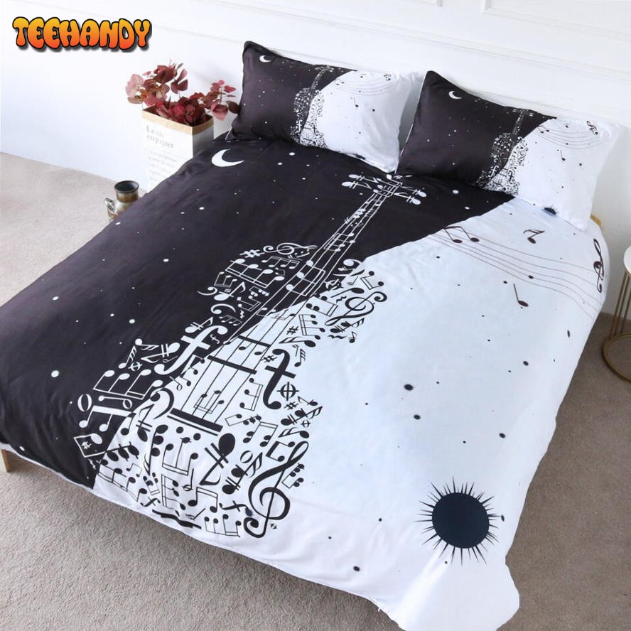 Guitar Musical Notes Bedding Set