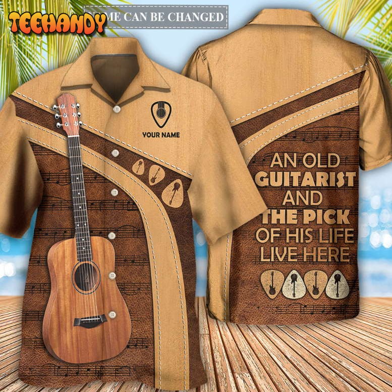 Guitar Old Guitarist And The Pick Personalized Hawaiian Shirt