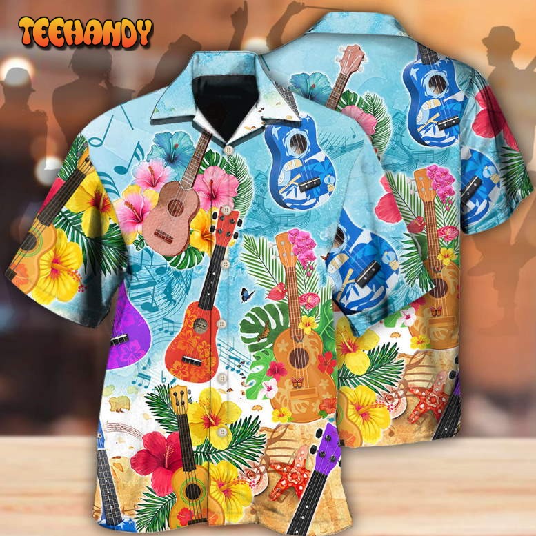 Guitar Tropical Hawaii Ukulele Hawaiian Shirt