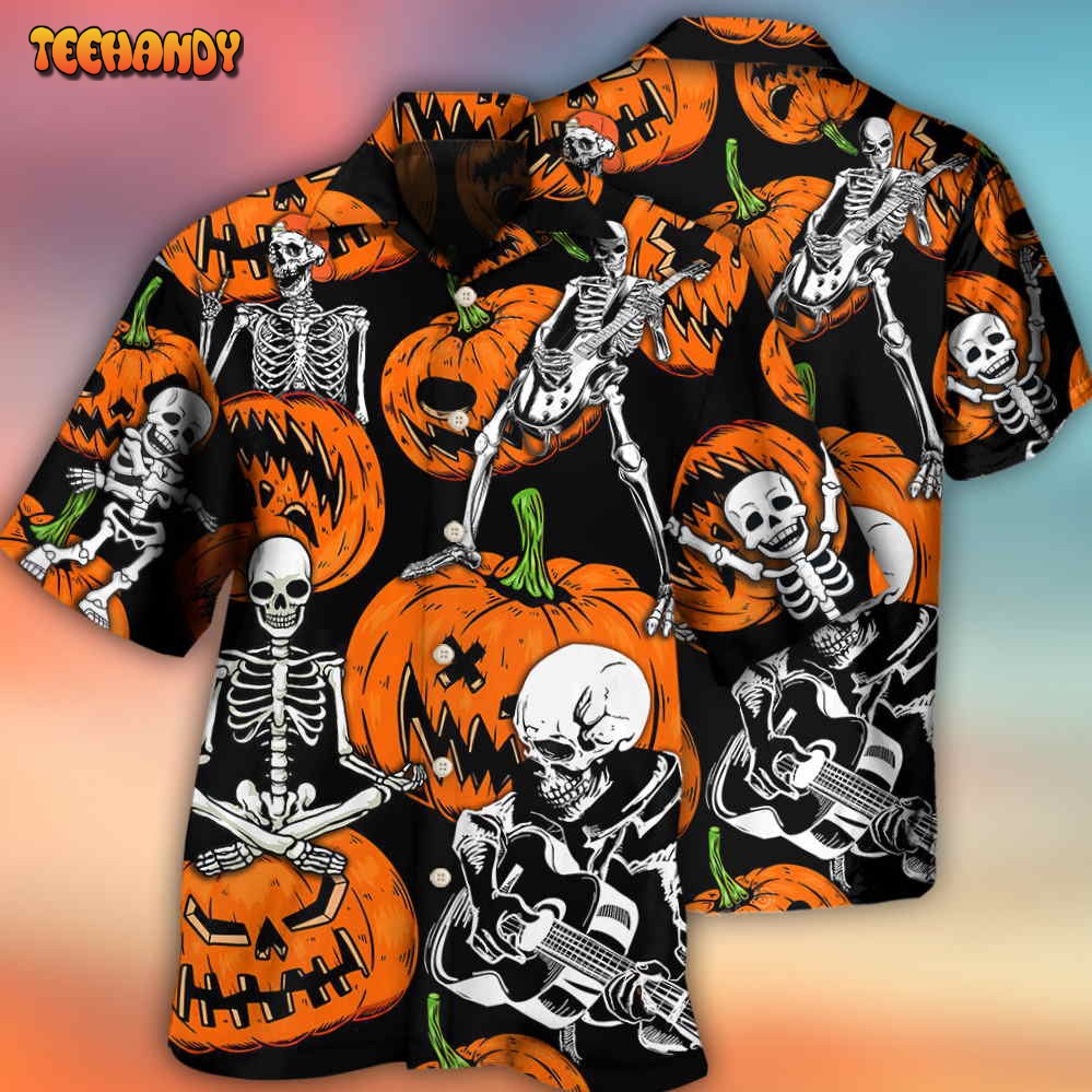 Halloween Skeleton Pumpkin Scary Hawaiian Shirt