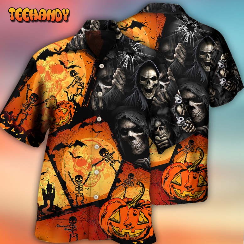 Halloween Skull Pumpkin Scary Hawaiian Shirt