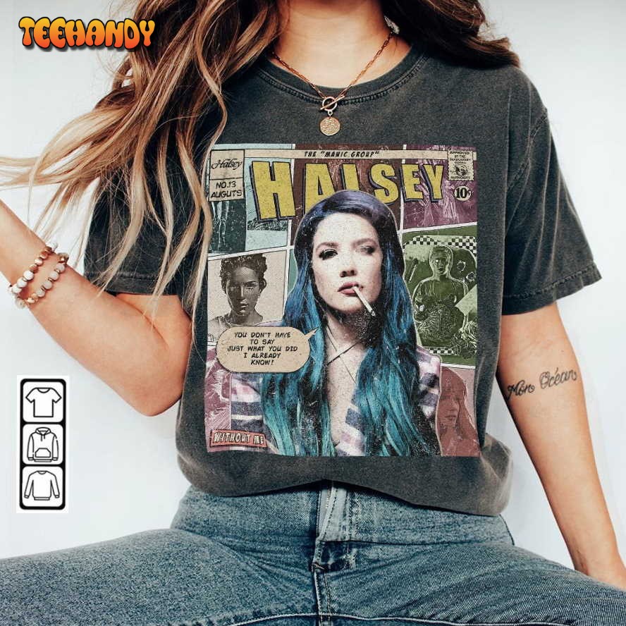 Halsey Comic Shirt, 90S Vintage Without Me Manic Album World Tour T Shirt