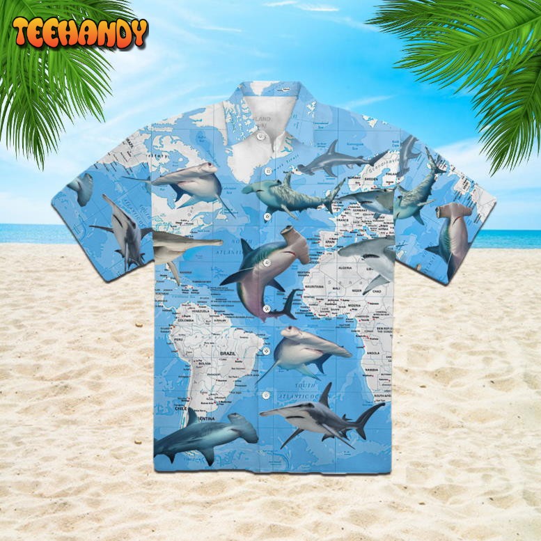 Hammerhead Shark Fishing Hawaiian Shirt