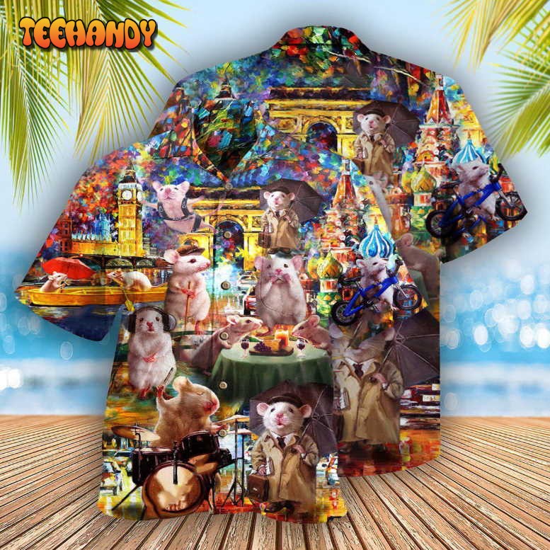 Hamster Animals Traveling Around The World Hawaiian Shirt